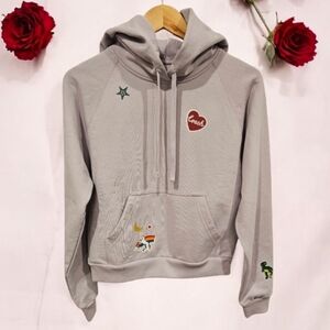 NWT Coach Women's Shrunken Raglan Light Purple Sticker Patches Hoodie Size--XS